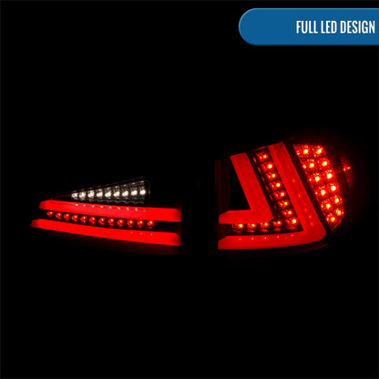Ronnin - Compatible con Lexus IS250 IS350 (2006-2008) y Lexus IS F (2008-2013) versión estadounidense. Par de luces traseras LED completas de repuesto mejoradas | Negras | Tubo blanco