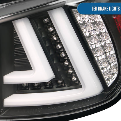 Ronnin - Compatible con Lexus IS250 IS350 (2006-2008) y Lexus IS F (2008-2013) versión estadounidense. Par de luces traseras LED completas de repuesto mejoradas | Negras | Tubo blanco