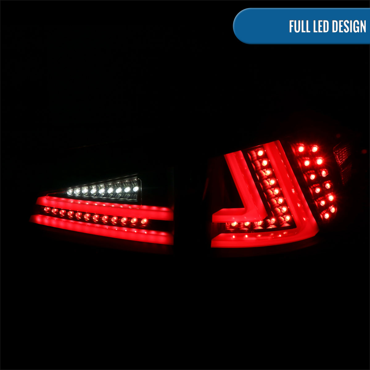 Ronnin - Compatible con Lexus IS250 IS350 2006-2008 Lexus IS F 2008-2013 Especificaciones de EE. UU. Montaje de luces traseras LED completas de repuesto mejorado Par | Negro