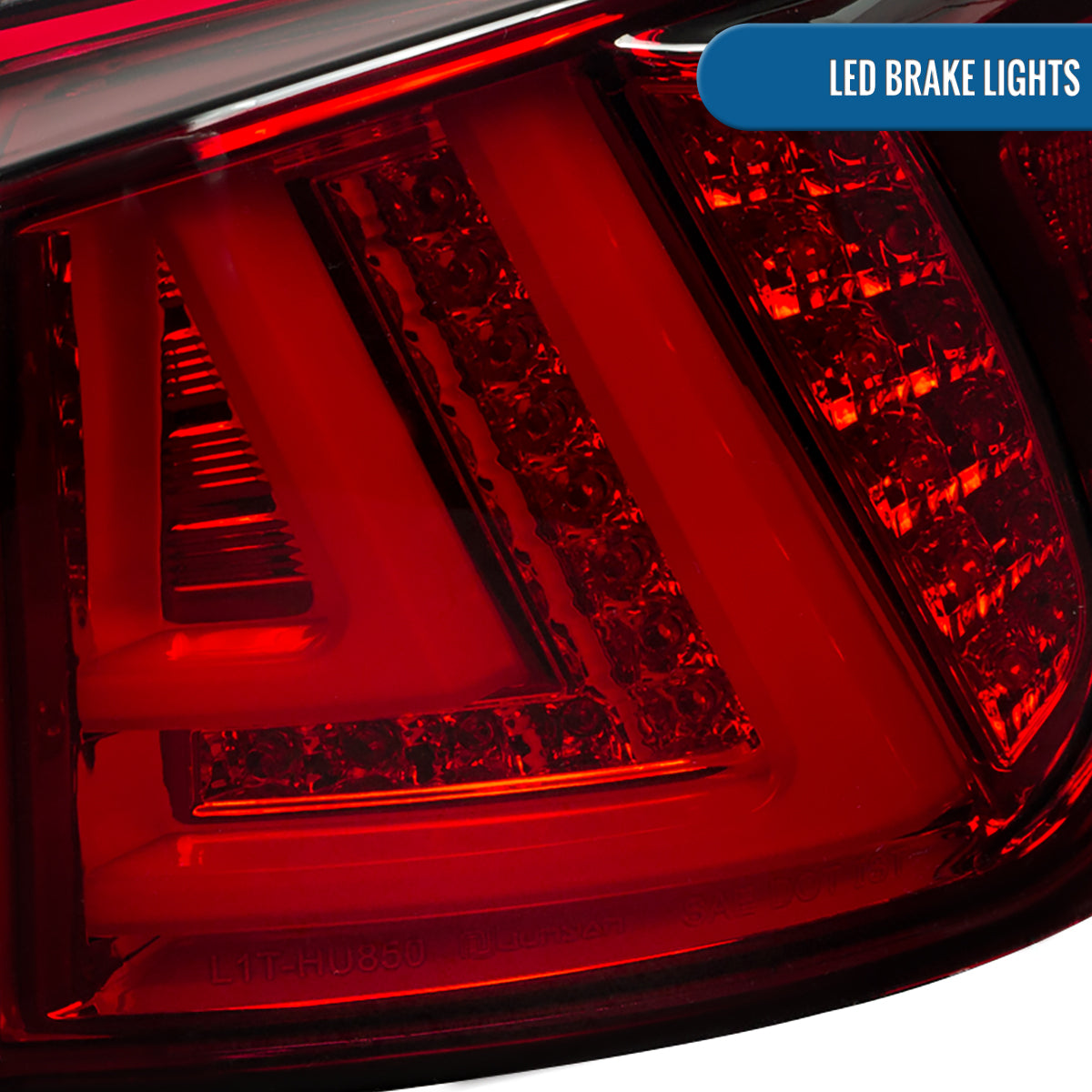 Ronnin - Compatible con Lexus IS250 IS350 2006-2008 y Lexus IS F 2008-2013, modelo estadounidense. Par de luces traseras LED completas de repuesto mejoradas | Rojo