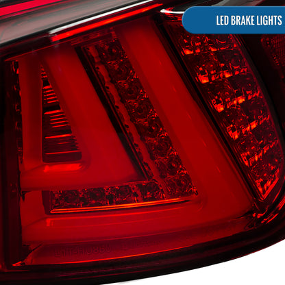 Ronnin - Compatible con Lexus IS250 IS350 2006-2008 y Lexus IS F 2008-2013, modelo estadounidense. Par de luces traseras LED completas de repuesto mejoradas | Rojo
