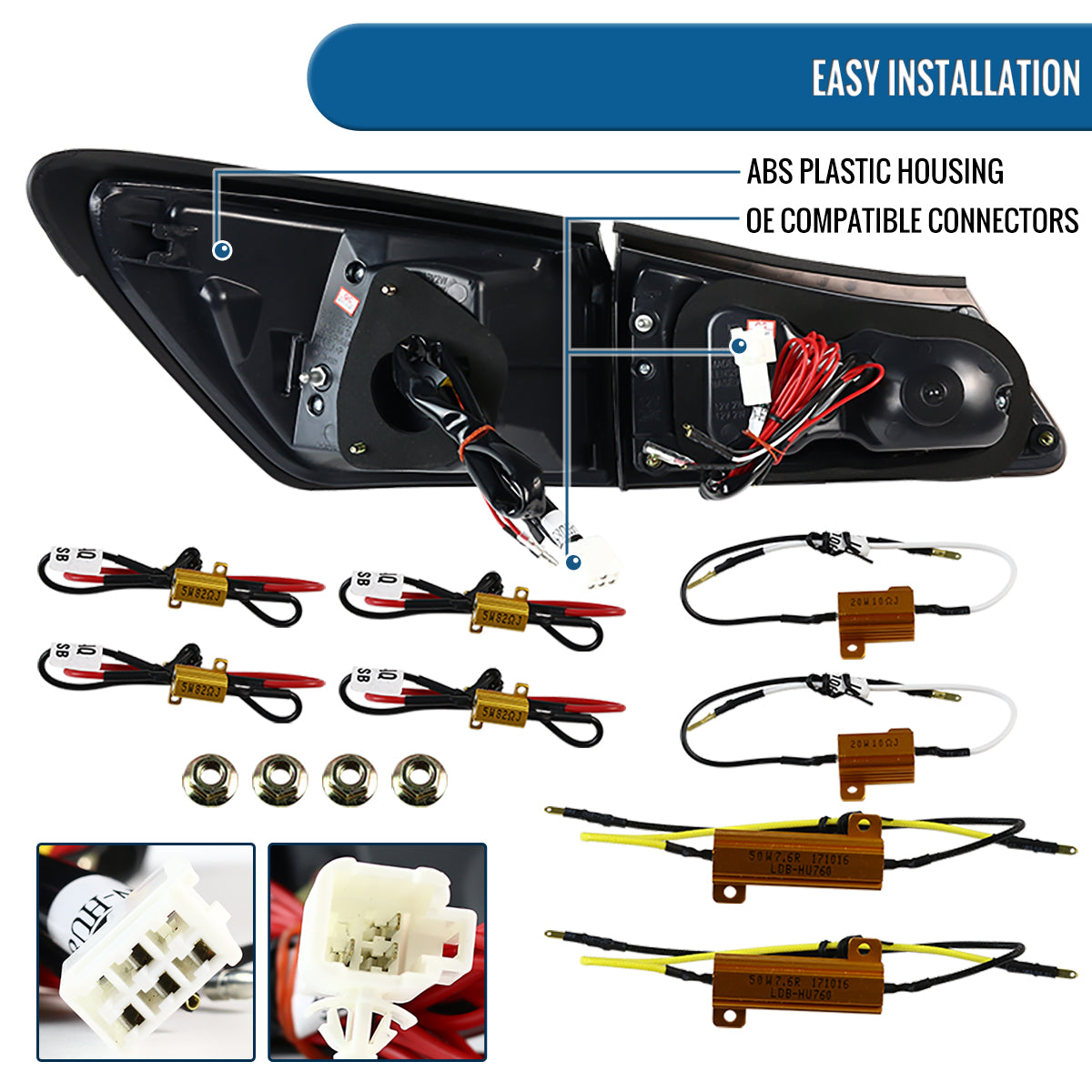 Ronnin - Compatible con Lexus IS250 IS350 2006-2008 y Lexus IS F 2008-2013, modelo estadounidense. Par de luces traseras LED completas de repuesto mejoradas | Rojo