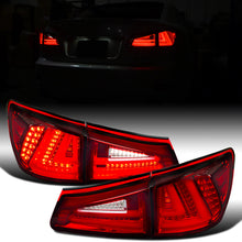 2006-2008 Lexus IS250 IS350 2008-2013 Lexus IS F US Spec Upgraded Replacement Full LED Tail Lights Assembly Pair | Red