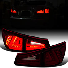 2006-2008 Lexus IS250 IS350 2008-2013 Lexus IS F US Spec Upgraded Replacement Full LED Tail Lights Assembly Pair | Smoky Red