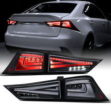 2014-2017 Lexus IS250 IS350 Upgrade Full LED Sequential Turn Signals Tail Lights Assembly Pair | Black