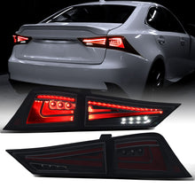 2014-2017 Lexus IS250 IS350 Upgrade Full LED Sequential Turn Signals Tail Lights Assembly Pair | Black Smoke