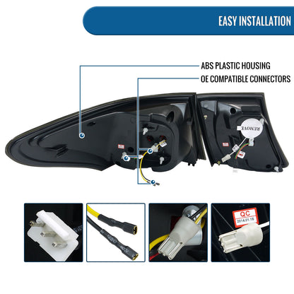 Ronnin - Compatible con Lexus LS460 de 2007-2009, versión estadounidense, luces traseras LED completas de repuesto, par | Ahumado