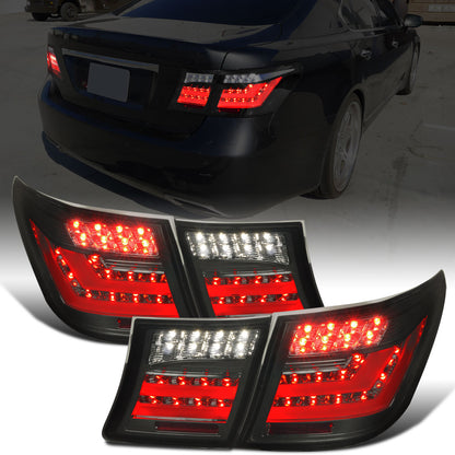 Ronnin - Compatible con Lexus LS460 de 2007-2009, versión estadounidense, luces traseras LED completas de repuesto, par | Ahumado