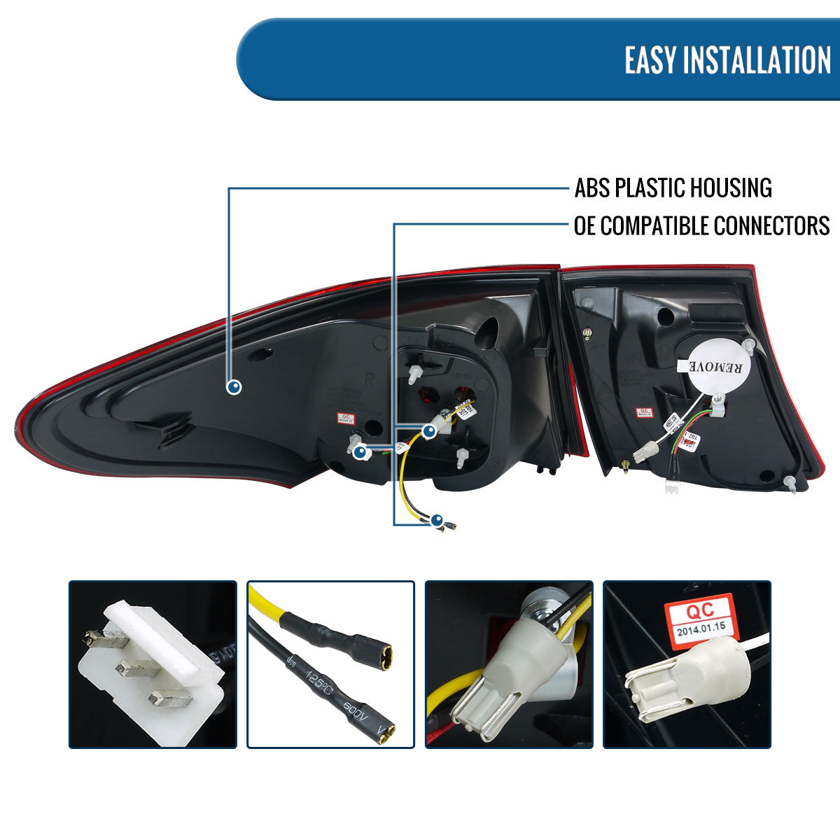 Ronnin - Compatible con Lexus LS460 de 2007-2009, versión estadounidense, juego de luces traseras LED completas de repuesto mejoradas | Rojo