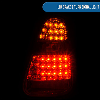 Ronnin - Fits 2005-2006 Mini Cooper S Upgrade Replacement LED Tail Lights Assembly Pair | Chrome