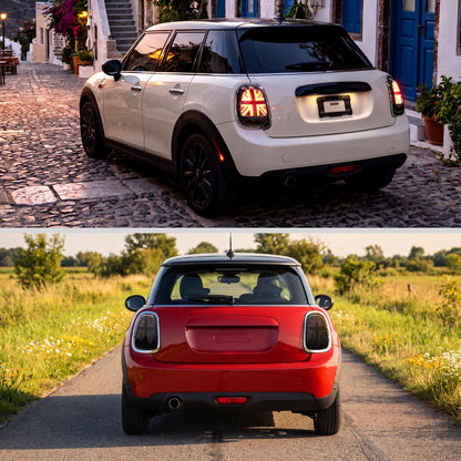 2014-2022 Mini Cooper Full LED Sequential Turn Signals Tail Lights Pair | Gloss Smoke