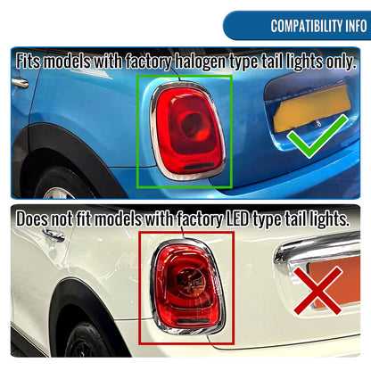 2014-2022 Mini Cooper Full LED Sequential Turn Signals Tail Lights Pair | Gloss Smoke