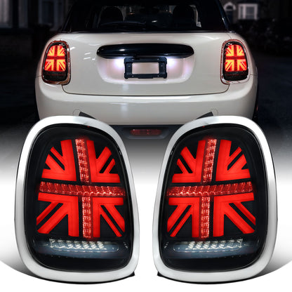 2014-2022 Mini Cooper Full LED Sequential Turn Signals Tail Lights Pair | Gloss Smoke