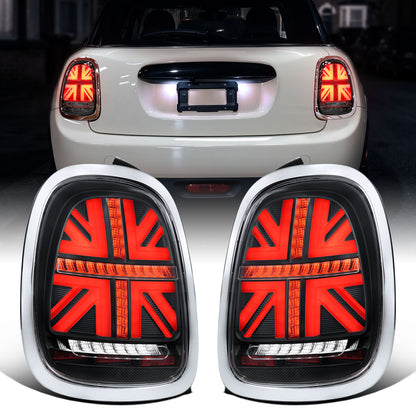 2014-2022 Mini Cooper Full LED Sequential Turn Signals Tail Lights Pair | Black