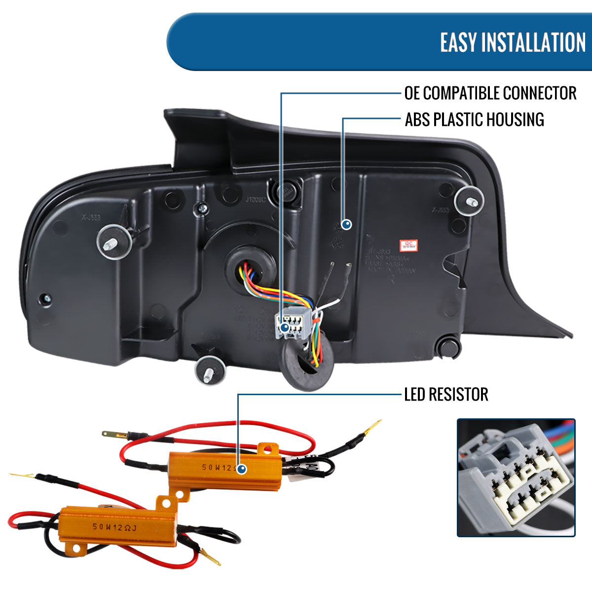 Ronnin - Compatible con Ford Mustang de 2010 a 2012 (especificaciones de EE. UU.) Luces traseras LED de tubo secuencial de repuesto mejoradas | Par ahumado en negro