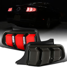 Ronnin - Fits 2010-2012 Ford Mustang US Spec Upgrade Replacement LED Tube Sequential Turn Signal Tail Lights Assembly Pair | Black Smoke