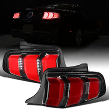 2010-2012 Ford Mustang US Spec Upgrade Replacement LED Tube Sequential Turn Signal Tail Lights Assembly Pair | Black
