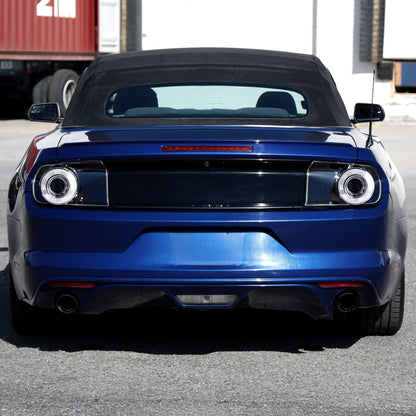 Ronnin - Compatible con Ford Mustang Coupé Convertible 2015-2023 Par de luces traseras LED de halo secuencial | Negro brillante | Borde de halo blanco
