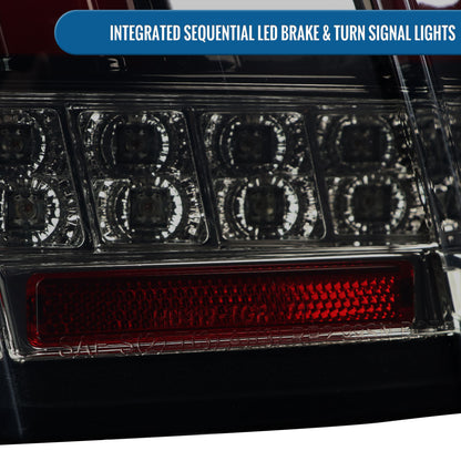 Ronnin - Se adapta a Ford Mustang 1999-2004, actualización de especificaciones de EE. UU., par de conjunto de luces traseras LED con intermitentes secuenciales | Negro ahumado