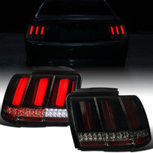 Ronnin - Fits 1999-2004 Ford Mustang US Spec Upgrade Replacement LED Sequential Turn Signals Tail Lights Assembly Pair | Black Smoke
