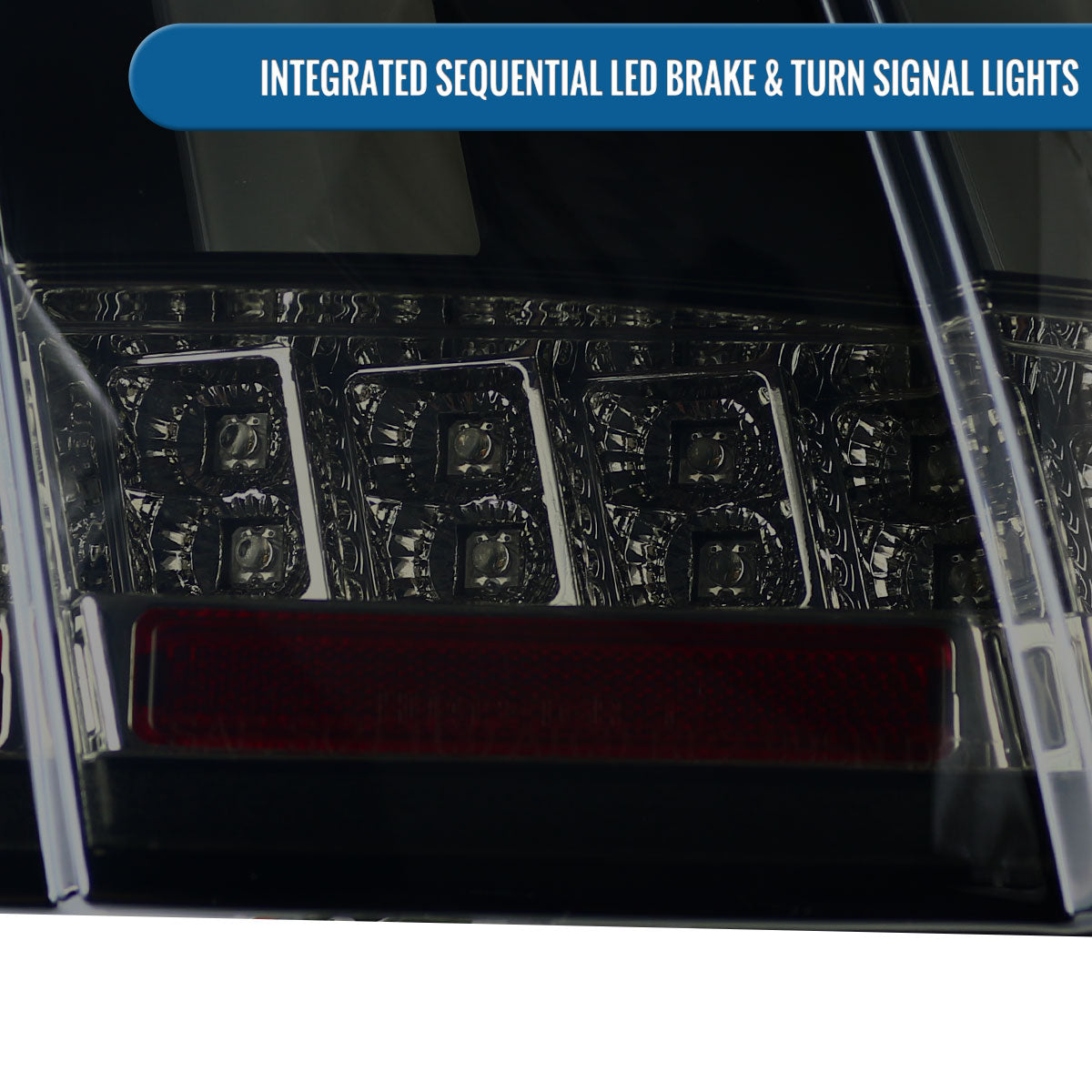 Ronnin - Compatible con Ford Mustang de 1999-2004, actualización de especificaciones de EE. UU., luces traseras de montaje de intermitentes secuenciales LED de repuesto, par | Negro humo | Tubo blanco