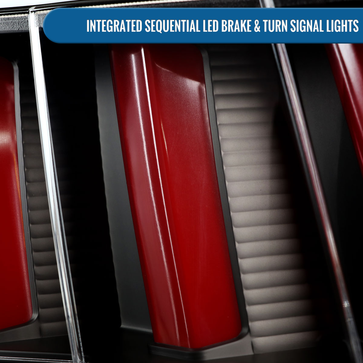 Ronnin - Compatible con Ford Mustang de 1999-2004 versión estadounidense, par de luces traseras LED de repuesto con intermitentes secuenciales | Negras