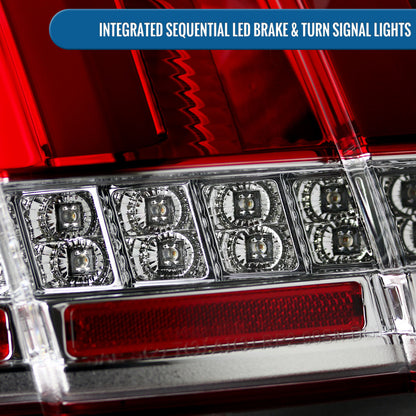 Ronnin - Compatible con Ford Mustang de 1999 a 2004, versión de EE. UU., actualización de reemplazo de luces traseras LED secuenciales, par | Rojo