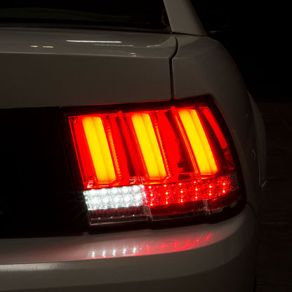 Ronnin - Compatible con Ford Mustang de 1999 a 2004, versión de EE. UU., actualización de reemplazo de luces traseras LED secuenciales, par | Rojo
