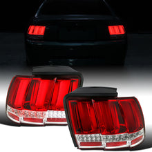 1999-2004 Ford Mustang US Spec Upgrade Replacement LED Sequential Turn Signals Tail Lights Assembly Pair | Red