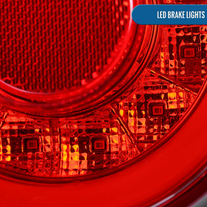 Ronnin - Fits 1995-1998 Nissan Skyline GT-R R33 Upgrade Replacement LED Tail Lights Assembly Pair | Red