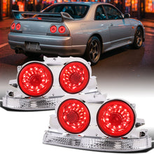 Ronnin - Fits 1995-1998 Nissan Skyline GT-R R33 Upgrade Replacement LED Tail Lights Assembly Pair | Red