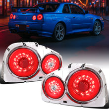 Ronnin - Fits 1999-2002 Nissan Skyline GTR R34 Upgrade Replacement LED Tail Lights Assembly Pair | Red