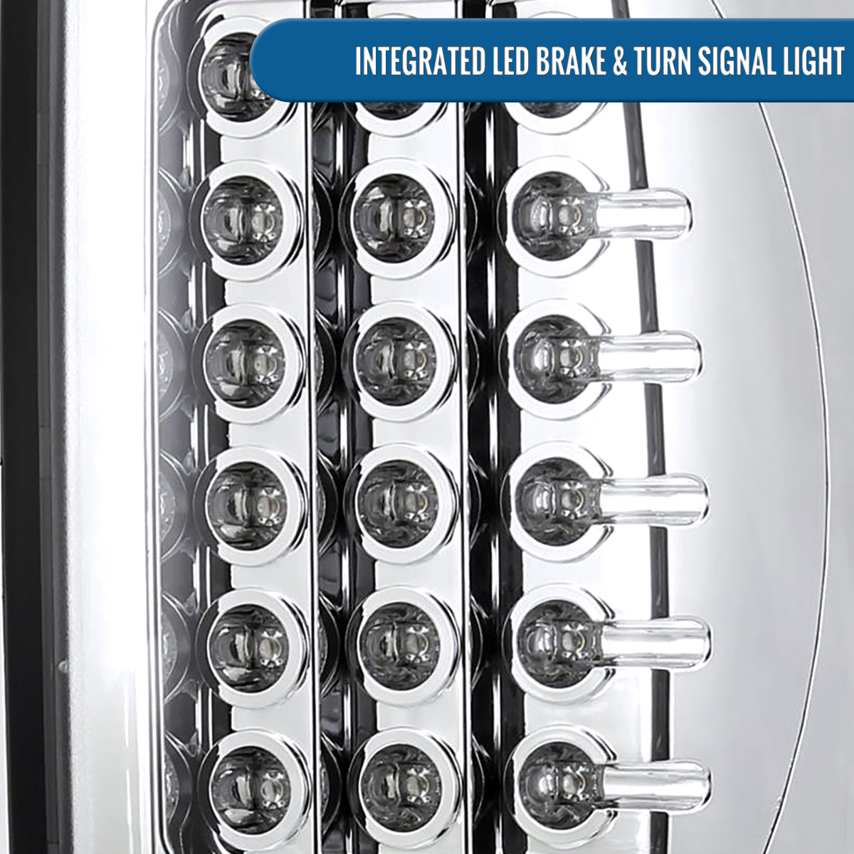 Ronnin - Compatible con Dodge Ram 1500 2500 3500 (2002-2006) Luces traseras LED con intermitentes y freno integrados de repuesto | Cromadas
