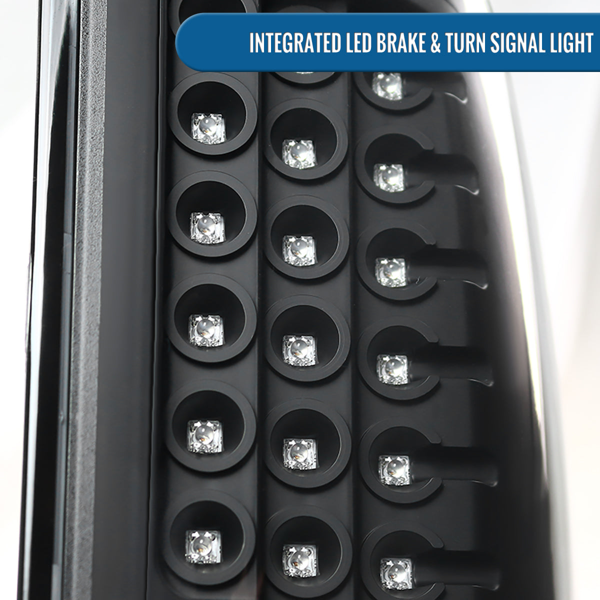 Ronnin - Compatible con Dodge Ram 1500 2500 3500 2002-2006, conjunto de luces traseras de repuesto con LED integrados para freno y direccionales, par | Negro