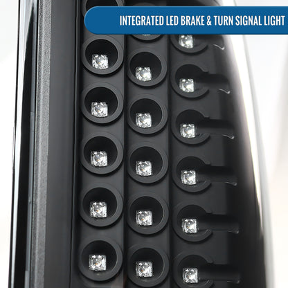 Ronnin - Compatible con Dodge Ram 1500 2500 3500 2002-2006, conjunto de luces traseras de repuesto con LED integrados para freno y direccionales, par | Negro