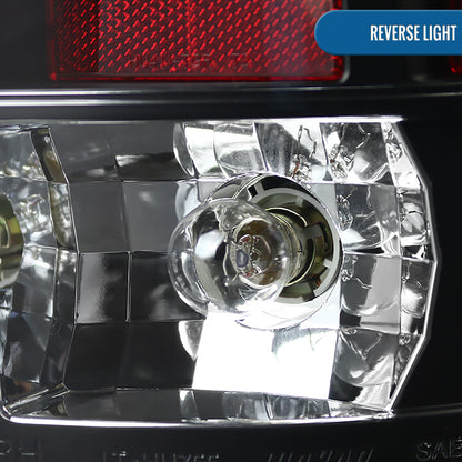 Ronnin - Compatible con Dodge Ram 1500 2500 3500 2002-2006, conjunto de luces traseras de repuesto con LED integrados para freno y direccionales, par | Negro
