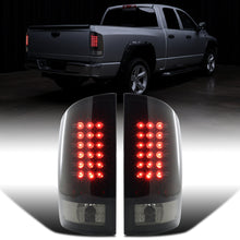 2007-2009 Dodge Ram 1500 2500 3500 Upgrade Assembly LED Integrated Brake and Turn Signals Tail Lights Pair | Black Smoke