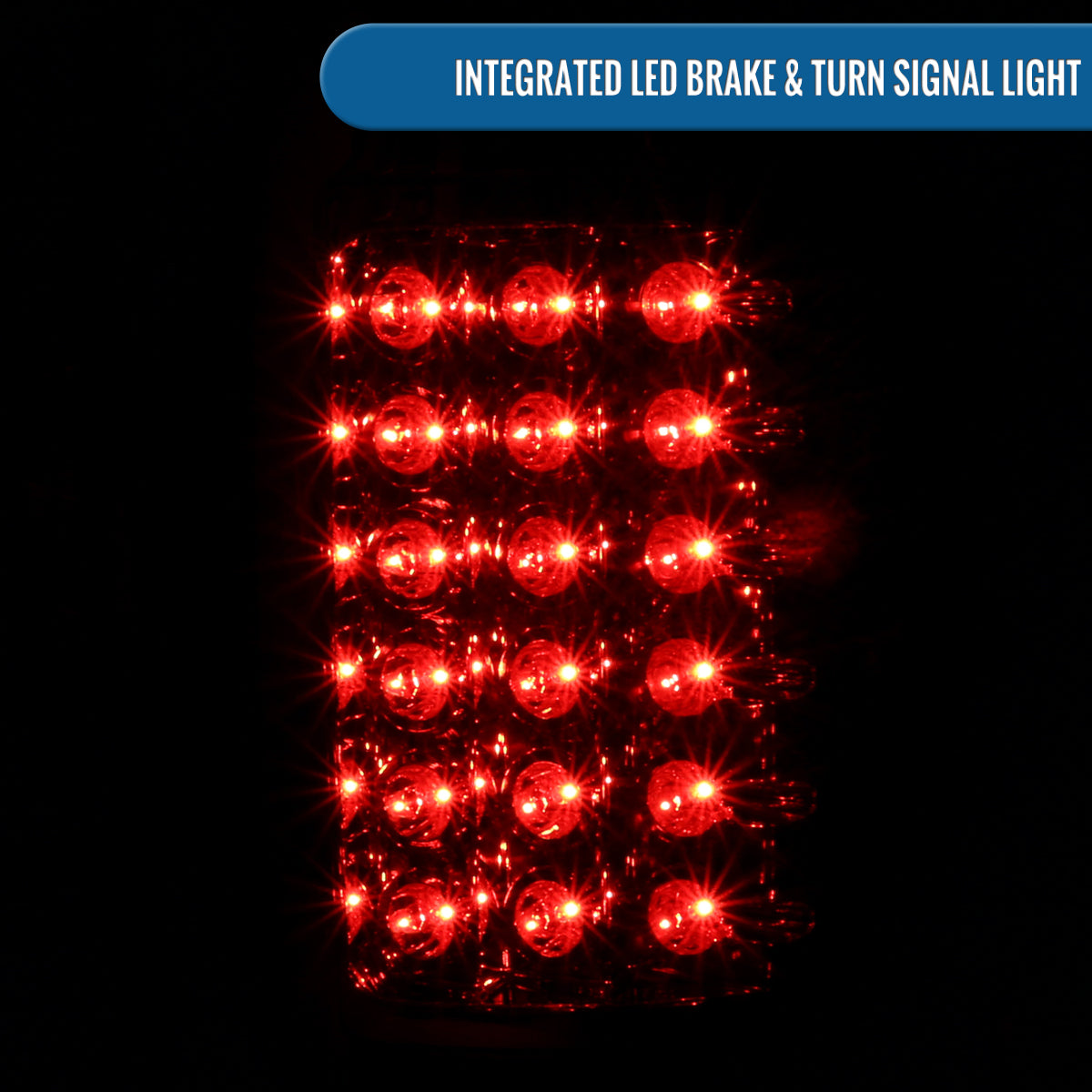Ronnin - Compatible con Dodge Ram 1500 2500 3500 2007-2009 Actualización de Conjunto Luces Traseras LED Integradas de Freno y Direccionales Par | Cromado