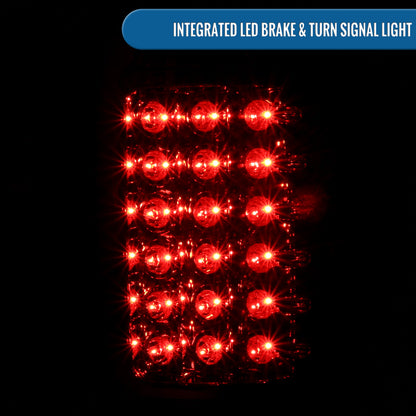 Ronnin - Compatible con Dodge Ram 1500 2500 3500 2007-2009 Actualización de Conjunto Luces Traseras LED Integradas de Freno y Direccionales Par | Cromado