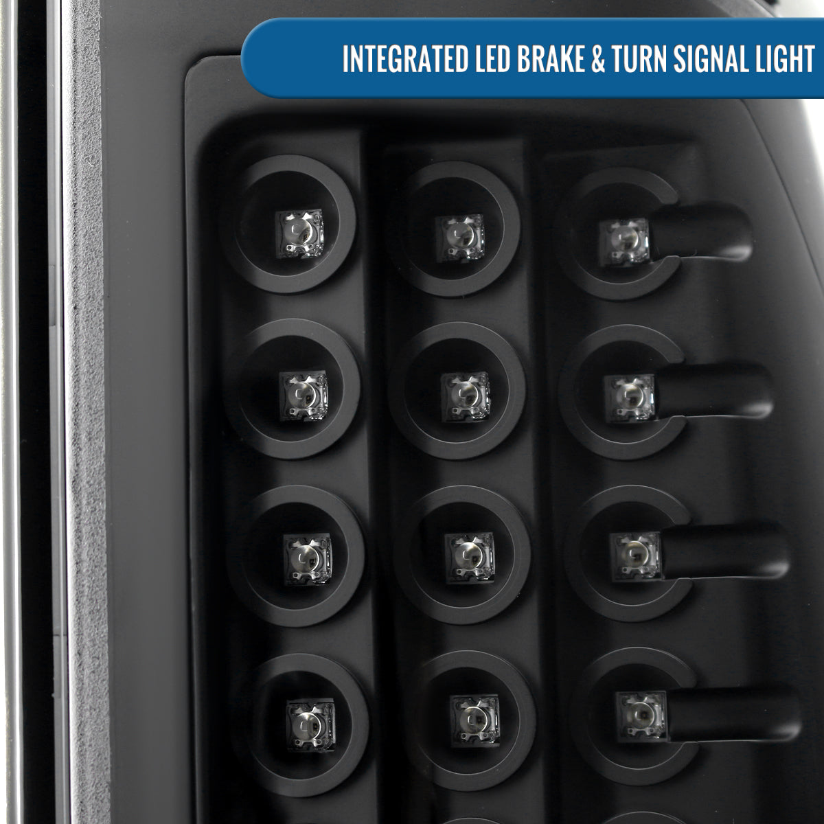 Ronnin - Compatible con Dodge Ram 1500 2500 3500 2007-2009, montaje mejorado, luces traseras con LED integrados para freno y direccionales, par | Negras