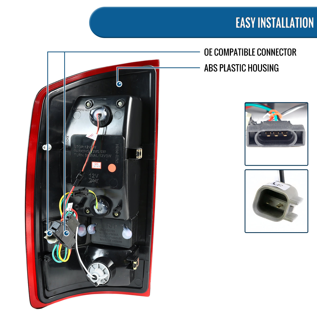 Ronnin - Compatible con Dodge Ram 1500 2500 3500 2007-2009 Montaje de actualización Luces traseras LED integradas con señales de freno y direccionales Par | Rojo