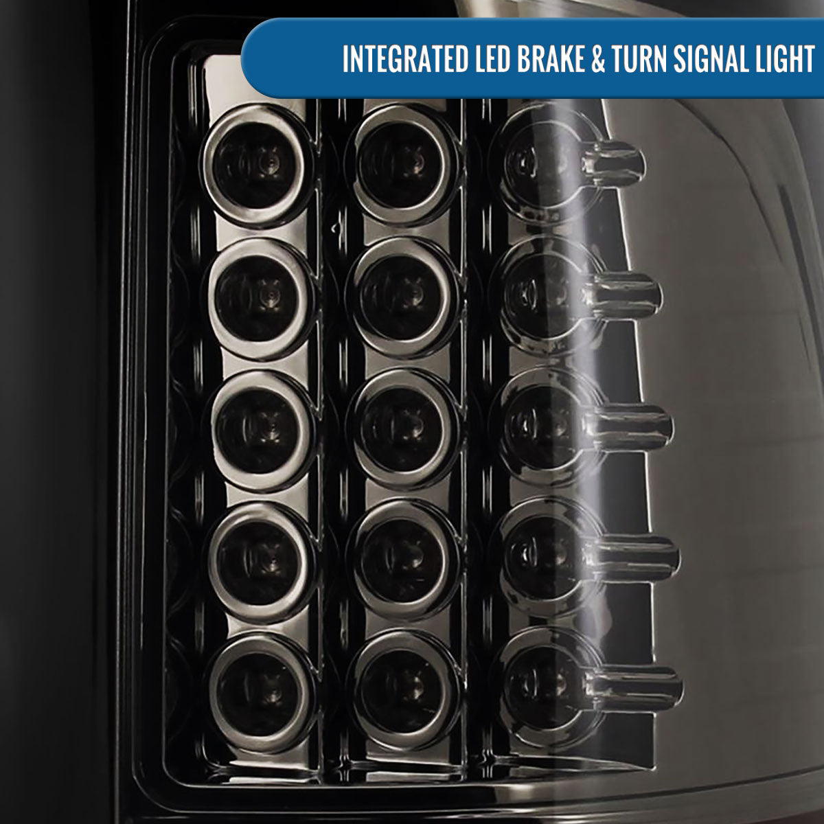 Ronnin - Compatible con Dodge Ram 1500 2500 3500 de 2009 a 2022 Luces traseras LED de montaje mejorado con intermitentes y luces de freno integrados | Par de luces en Negro Ahumado