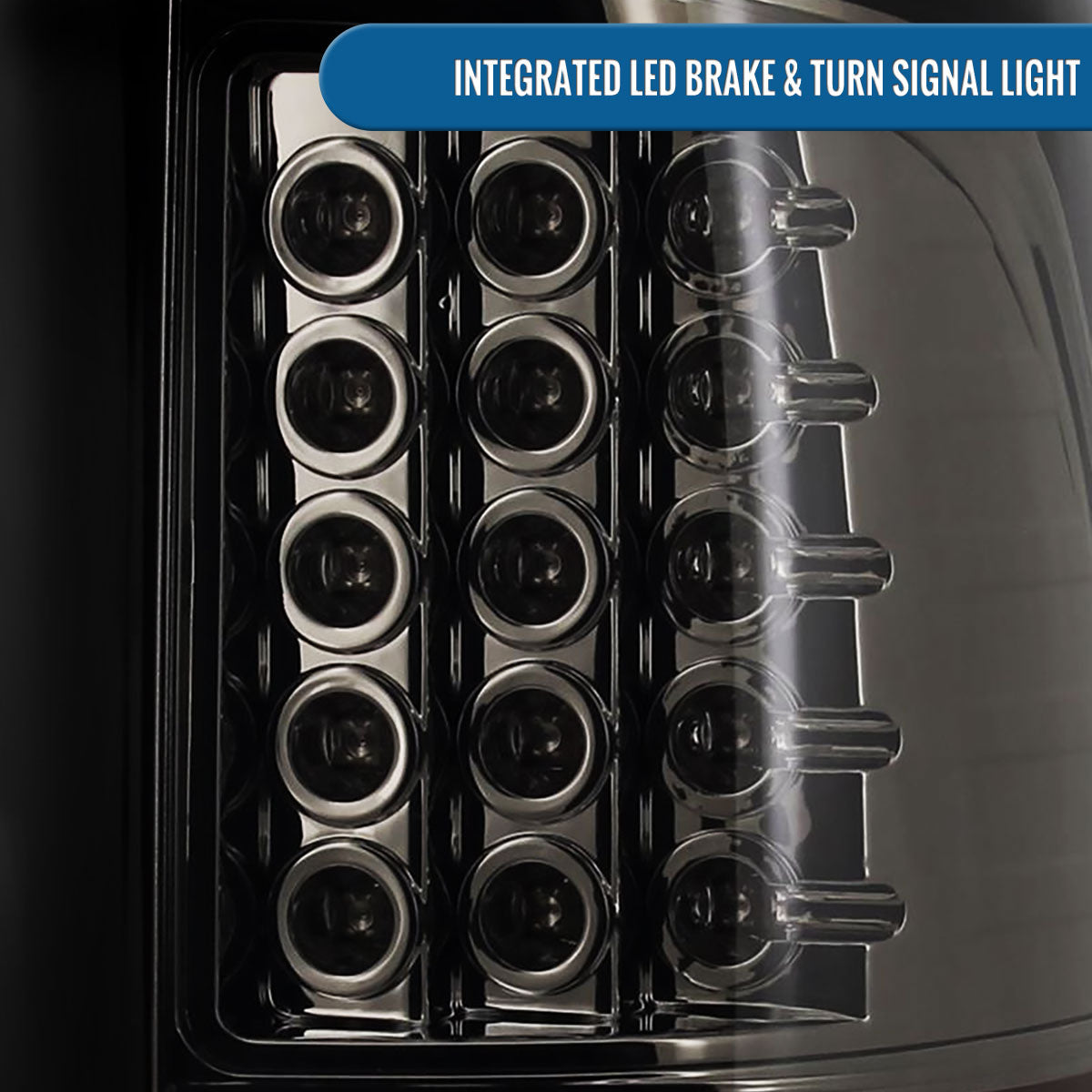 Ronnin - Compatible con Dodge Ram 1500 2500 3500 2009-2022 Luces traseras LED con freno e intermitentes integrados, par | Ahumado
