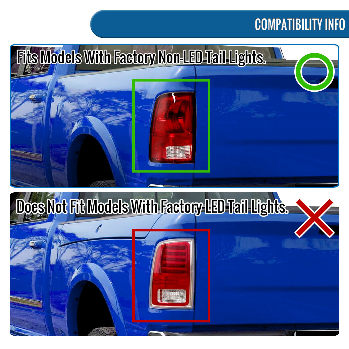 Ronnin - Compatible con Dodge Ram 1500 2500 3500 2009-2022 Luces traseras LED con freno e intermitentes integrados, par | Ahumado