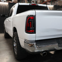 Ronnin - Fits 2019-2024 Ram 1500 Upgraded Full LED Tail Lights Integrated LED Brake and Turn Signal Lamps Replacement Pair | Gloss Black