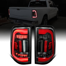 Ronnin - Fits 2019-2024 Ram 1500 Upgraded Full LED Tail Lights Integrated LED Brake and Turn Signal Lamps Replacement Pair | Gloss Black