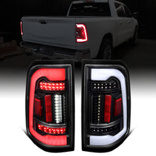 Ronnin - Fits 2019-2024 Ram 1500 Upgraded Full LED Tail Lights Integrated LED Brake and Turn Signal Lamps Replacement Pair | Black | White Tube