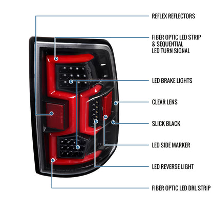2019-2024 Dodge Ram 2500 3500 Tail Lights Pair | Gloss Black