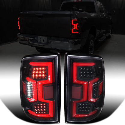 2019-2024 Dodge Ram 2500 3500 Tail Lights Pair | Gloss Black