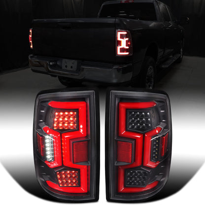 Ronnin - Fits 2019-2024 Dodge Ram 2500 3500 Tail Lights Pair | Black